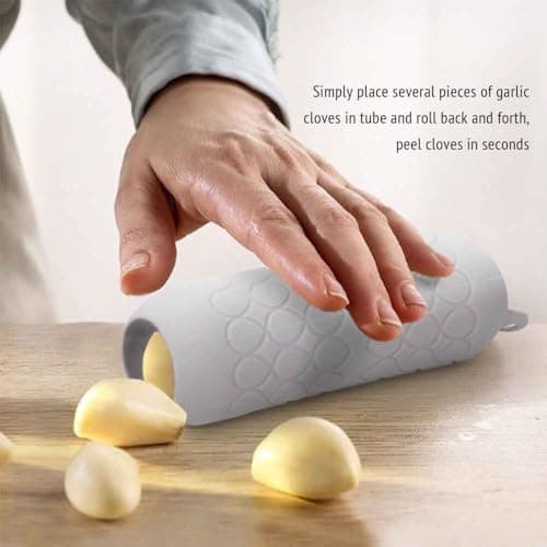 Garlic Peeler Skin Remover Roller Keeper,Easy Quick to Peeled Garlic Cloves with Silicone Tube Roller Garlic Peeling Kitchen Tool view 7