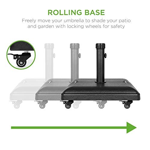 Best Choice Products 81-Pound Heavy Duty Square Concrete Rolling Outdoor Patio Umbrella Base Stand w/Locking Wheels, Handles view 3