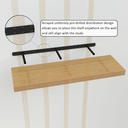 2Pcs Heavy Duty Floating Shelf Bracket, Invisible Hidden Floating Shelf Hardware, Wall Mounting Brackets for Shelves（34" x 8" x 1.5" with Tools & Jig） view 6