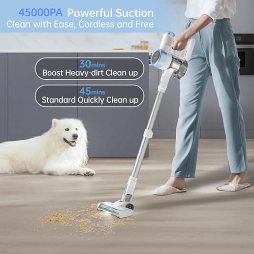 ENCHE Cordless Stick Vacuum Cleaner, 45KPA Powerful Suction 50Mins Runtime, Lightweight 6-in-1 Vacuum with LED Touch Screen Anti-Tangle for Pet Hair Hard Floor Carpet Home Car view 3