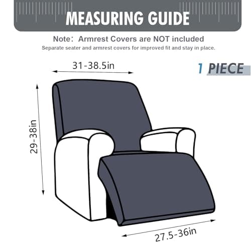 YUEANG 100% Waterproof Recliner Cover, 1 Pieces Reclining Chair Cover Stretch Sofa Slipcovers Washable Furniture Protector for Pets, Dogs, Kids (Wine, 1 Seater X-Large) view 3
