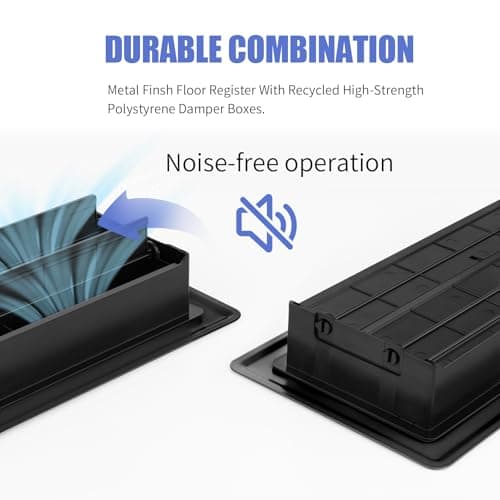 Floor Register 4x10, Floor Vent Covers for Home Floor, Sidewall, Heavy Duty Steel Walkable Floor Grates, Adjustable Air Vent Covers Rust Proof Finish, 4" x 10'' Floor Vent, 6 Pack, Black view 5