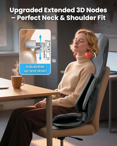 COMFIER Shiatsu Neck & Back Massager, Massage Chair Pad with Back Heat | Adjustable Neck Nodes, Full Back Shiatsu,Spot Massage, 3-Level Compression, Seat Vibration for Home Office Chairs view 4