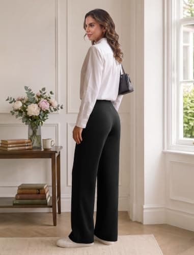 FireSwan Women's Modal Soft Wide Leg Pants High Waist Casual Lounge Pants view 4