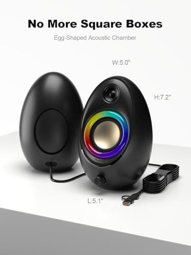 Bluedee Computer Speakers for Desktop PC, 20W Peak, Bluetooth 5.4 USB USB-C view 3