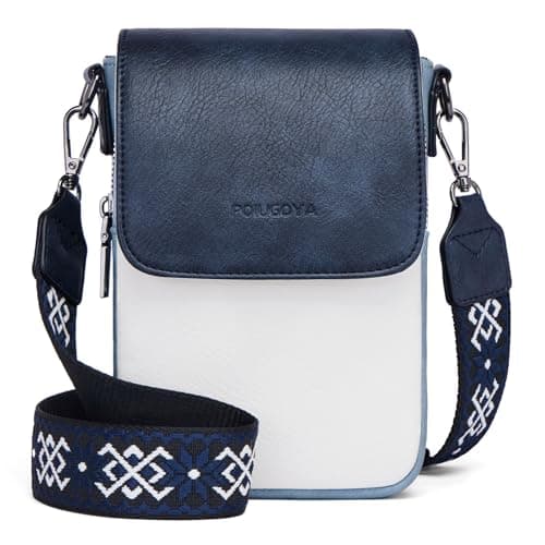 POIUGOYA Small Crossbody Bags for Women Trendy,Leather Triple Compartment Cell Phone Crossbody Wallet Purses with Card Slots | Small, Trendy, Triple Compartment, Cell Phone, with Card Slots, Small — image 1