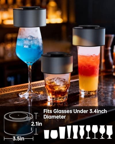 Electric Whiskey Smoker Kit, Rechargeable Bourbon Smoker Kit with 6 Flavors of Natural Wood Chips, Drink Smoker Infuser Kit Cocktail Idea Christmas Birthday Gifts for Men Husband Dad Him view 3