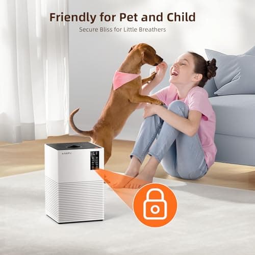 Air Purifier for Home Large Room Up to 1200 Sq Ft, Air Cleaner with H13 Filter, Air Quality Sensor, 4 Timers, 3 Speeds Fan, Quite Air Purifier for Dust, Pet Hair, Pollen (Red) view 7
