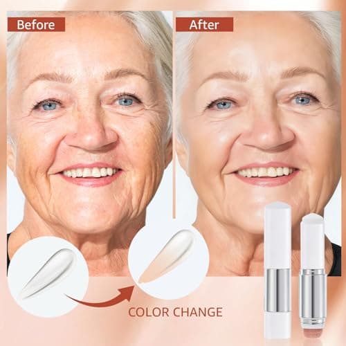 Blanc Cover Cream Stick V - Color Changing Foundation Stick, White Foundation for Older Women, Korean Makeup with Built-in Brush Foundation Makeup Moisturizing Dewy Finish Mothers Day Gifts (Ivory) view 2