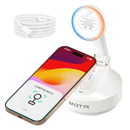 COMITOK Magnetic Auto Face Tracking Stand Tripod MOTA for iPhone Follows Your Movement Hands-Free Video Recording with 360 Degree Holder for Livestreaming, Vlog, Support Tiktok, YouTube - White