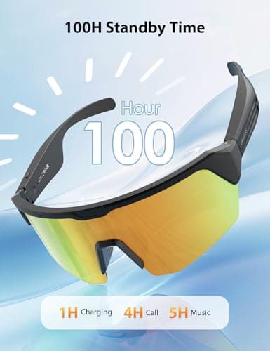 AIRMARS Bluetooth Sunglasses for Men and Women, Built-in Mic & Speakers, Polarized Sport Smart glasses for Running/Cycling, UV Protection, Voice Control (Colorful) view 4