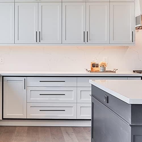 Amerdeco 10 Pack Matte Black Cabinet Pulls 5 Inch(128MM) Hole Centers Kitchen Cabinet Handles Cabinet Hardware Kitchen Handles for Cabinets Cupboard Handles Drawer Pulls ZH0060 view 2