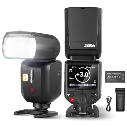 NEEWER Z880-C 2.4G 76Ws TTL Camera Flash Speedlite Compatible with Canon, Upgraded UI, Adjustable Modeling Lamp, TTL/M Quick Switch TCM Key, 1/8000s HSS 7.2V/3000mAh Battery 600 Full Power Flash