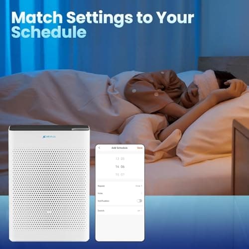 HEYAXA Air Purifiers for Home Large Room Up to 2000 Ft² with Air Quality Monitor, Filter Remind,21dB Sleep Mode, Wi-Fi and Timer, Washable Filters,Air Purifier for Pets/Dust/Smoke/Odor view 6