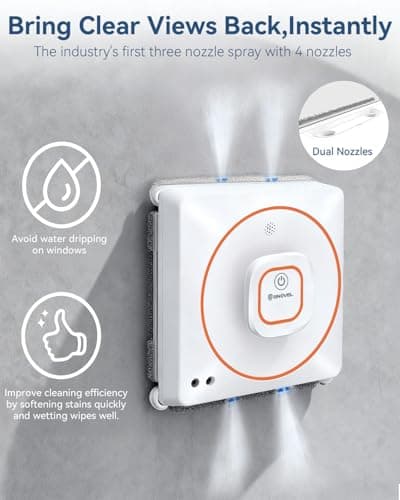 GNOVEL Window Cleaning Robot 8KPa Anti-Fall Auto Spray for High Rise Glass view 3