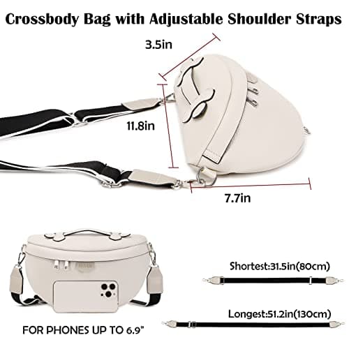 Eslcorri Crossbody Bags for Women - Fashion Sling Purse Shoulder Bag Fanny Pack Leather Causal Chest Bum Bag Cross Body Purse view 5