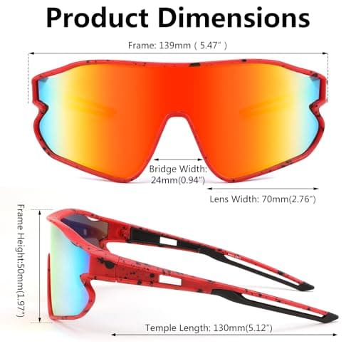 FEISEDY Unisex Youth Sunglasses, Teens Baseball Tennis Sunglasses, UV400 Sports Boys Girls Cycling Shades B4064 view 6
