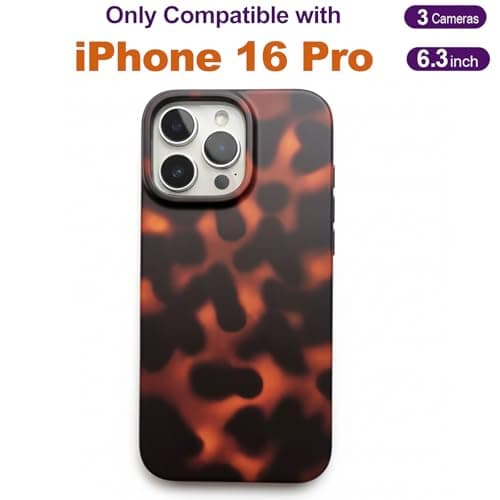 ASONCE Cute Tortoise for iPhone 16 Pro Case - Compatible with MagSafe - Matte Magnetic Design Tortoise Phone Case for Women Girly - Tortoiseshell view 2