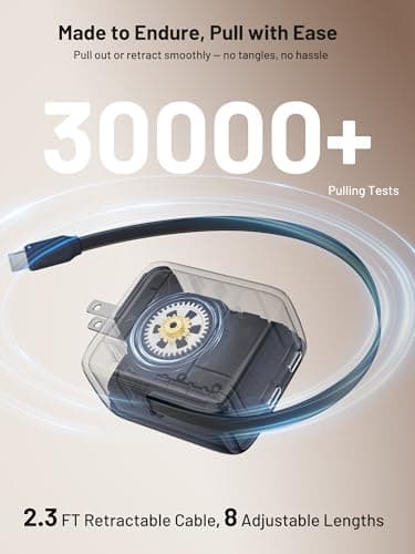 Omnibar Retractable 67W USB C Charger, 3 in 1 GaN Fast Charging Block with Foldable Plug, Compact PD PPS Type C Wall Charger for iPhone 17/16/15, Samsung Galaxy S26/S25, iPad, MacBook Air/Pro view 5