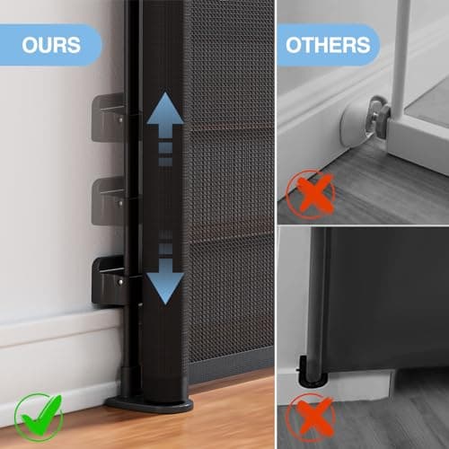 PRObebi Retractable Baby Gates for Stairs & Doorways, Dog Gate 0-54" W × 34" H, Black view 4