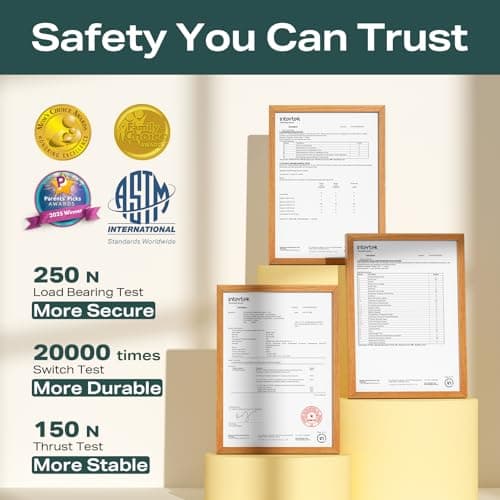 Cumbor 29.7-48" Baby Gate for Stairs, Mom's Choice Awards Winner-Dog Gates for Doorways, Auto Close Safety Pet Gate for Dogs Indoor, Easy Install Pressure Mounted Child Gate with Walk Thru Door, White view 6