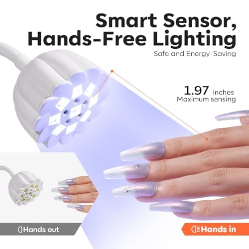 modelones Cordless UV Nail Lamp, Mini LED UV Light for Gel Polish Fake Nails Fast Curing Portable Gooseneck Lamp Nail Dryer Home DIY Manicure Kit 32W & 2000mAh 4 Timers view 6