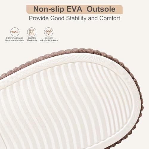 Brelzo Calvior Slippers for Women House Bedroom Memory Foam Corduroy Crossbands Slide Home Shoes view 5