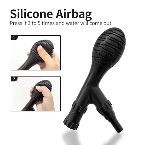 Large Gravel Vacuum for Aquarium, Adjustable Length Manual 256GPH Aquarium Gravel Cleaners, Low Water Level Fish Tank Water Changer with Suction Ball, Use for Fish Tank Cleaning Gravel and Sand view 3