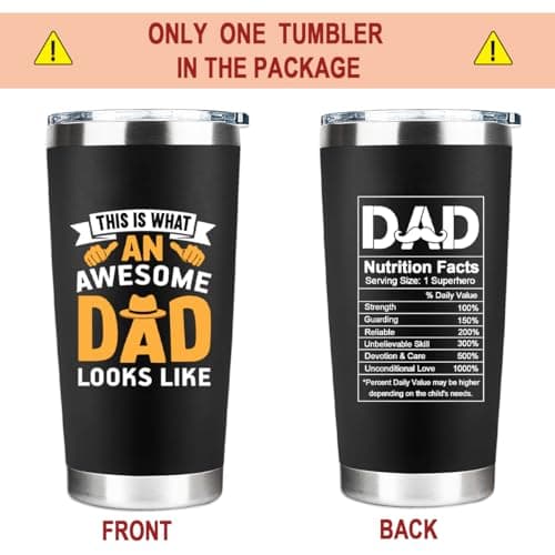 YXOTJHS Gifts For Dad, Cups Tumbler - Fathers Day Dad Gifts From Daughter Son Wife - Birthday, Father's Day, Christmas - Cool Funny Gift For Dads view 6