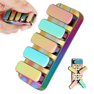 Fidget Toys for Adults, Metal Fidget Slider EDC Magnetic Haptic Fidget Clicker with 3 Noise Levels, Loud-Quieter-Quiet Adults Fidget Toy, Office Home Desk Magnetic Toys, Relief Stress and Anxiety