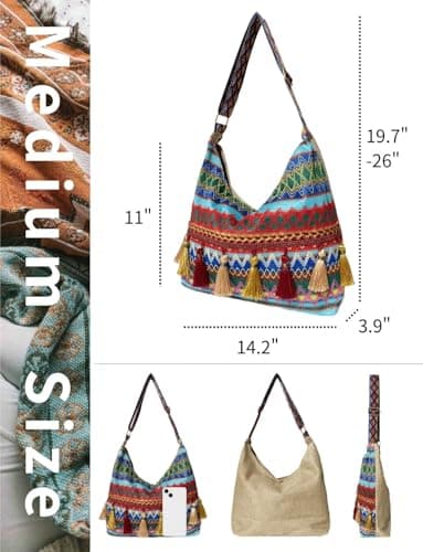 Gleease Vintage Crossbody Bag Western Bag Boho Purses For Women Leather Zipper With Adjustable Strap Shoulder Bag view 5