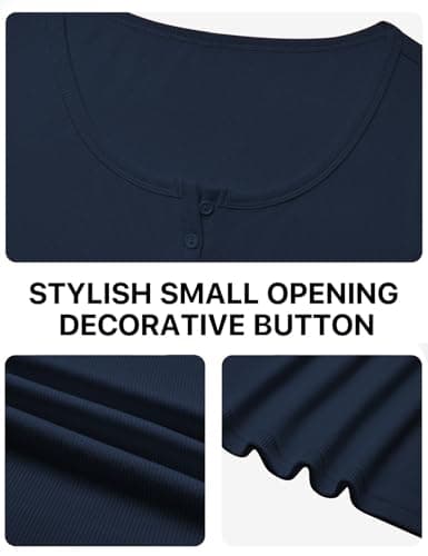 JUSTFASHIONNOW Womens Short Sleeve Tops Stretchy Henley Scoop Neck Fitted Casual Basic Ribbed T-Shirts 2026 Summer Trendy view 6