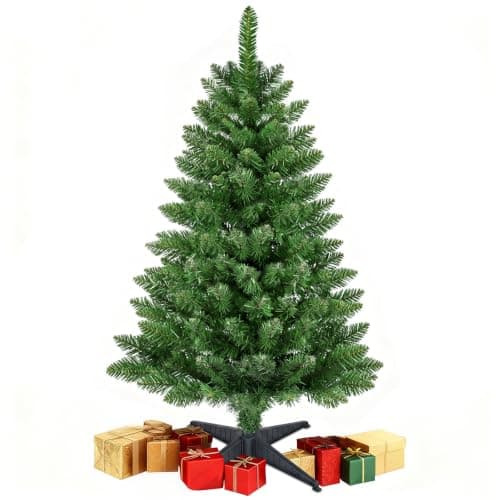 3FT Artificial Small Christmas Tree, Premium PVC Tips, Easy Assembly Metal Hinges & Foldable Base, Mini Christmas Tree for Tabletop, Home, Office, Indoor and Outdoor Decor, Christmas Decoration — image 1