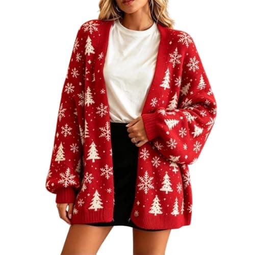 Oversized Christmas Sweater Cardigan Women view 2