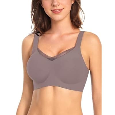 Vinfact Womens V Lace Wireless Seamless Bras No Underwire Comfort Push Up Bras Supportive Full Coverage Bralettes T Shirt Bra