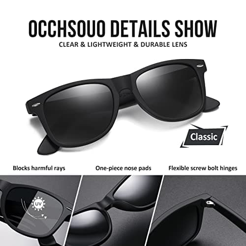 Occhsouo Polarized Sunglasses Womens Men - Sun glasses Fashion Trendy Driving Fishing UV Blocking UV400 Protection view 5