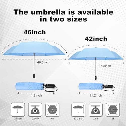 Lejorain Mini Umbrella for Travel Automatic - Folding Compact Flat Umbrella Lightweight Strong Portable Umbrellas for Rain Adults view 3