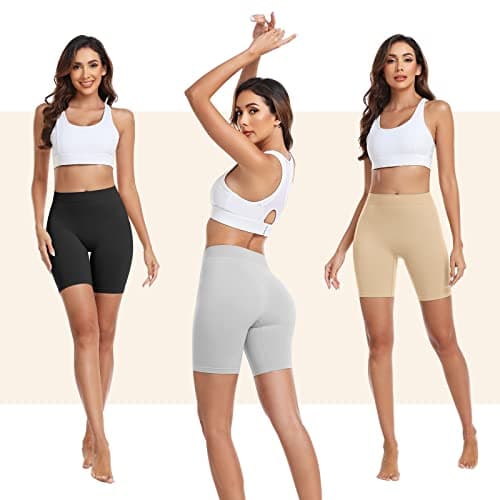 FRESBEIT 3 Pack Slip Shorts for Women Under Dress Comfortable Smooth Boyshorts Panties Biker Shorts view 5