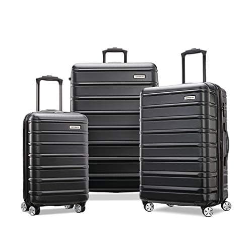 Samsonite Omni 2 Hardside Expandable Luggage with Spinner Wheels, 3-Piece Set (19/24/28), Midnight Black