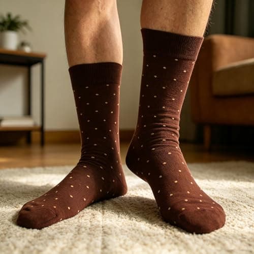 BLBJYPZX Mens Black Dress Socks 10-13, Work Crew Cotton thick tall wide Calf Long Socks Size 9-12 13-15 view 4