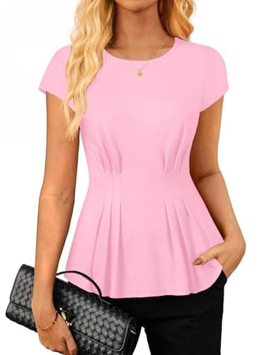 GRACE KARIN Womens Peplum Tops Dressy Casual,2026 Summer Short Sleeve Work Blouses, Business Shirts Fashion Clothes — image 1