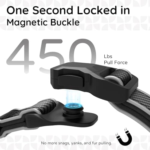 ILFINDYOU AirTag Dog Collar,Dog Collar with Airtag Holder,IPX8 Waterproof Safety Thread Protection Holder and Personalized Stripe,Air Tag Dog Collar Holder for Small,Medium to Large Dogs (C.Blue,M) view 3