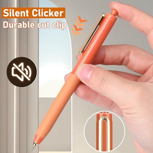 Niodel Gel Pens,6 Pcs Quick Drying Black Ink Medium Point 0.7mm Pens,Smooth Writing Pens with Silicone Sheath,Silent Click Pen Set for Journaling Note Taking (style_1) view 7