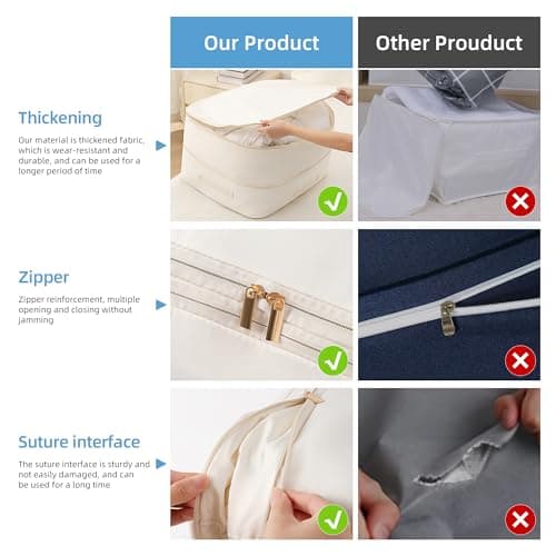 Ultra Space Saving Self Compression Organizer, Comforter Storage Bag for Clothes, Blankets, Pillows, Duvet, Comforters, Bedding Sets and Much More (Gray,X-L - 54 * 42 * 60cm) view 5