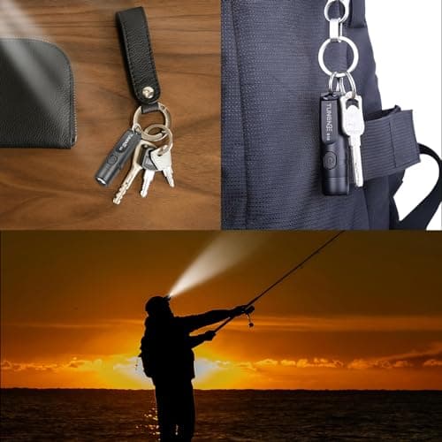 TUNENGE Rechargeable Keychain Flashlights, 650 High Lumens EDC Pocket Flashlights, Mini Flashlight Be Used for Camping Outdoors Emergency（Black） view 6