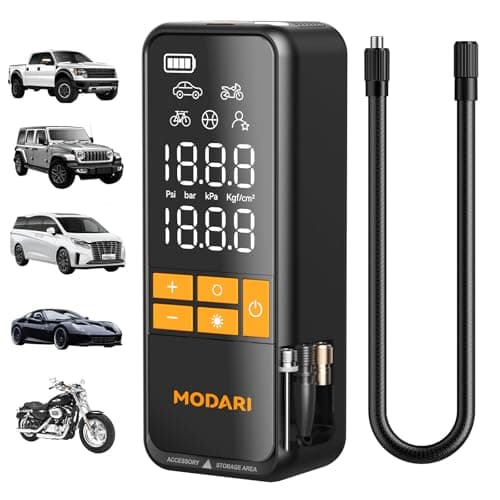 MODARI Tire Inflator Portable Air Compressor - 4X Faster 160 PSI Portable Air Pump for Cars - Cordless Tire Inflators with Gauge - Portable Tire Inflator for Car, Pickup, Bike and More — image 1