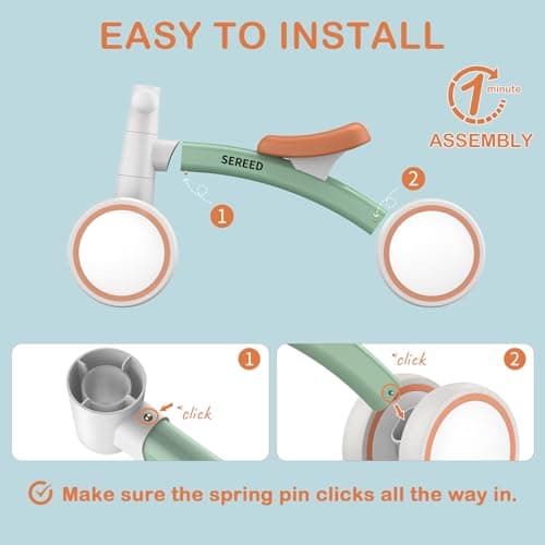 SEREED Baby Balance Bike for 1 Year Old Boys Girls 12-24 Month Toddler Balance Bike, 4 Wheels Toddler First Bike, First Birthday Gifts view 2