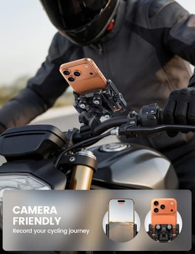 Lamicall Motorcycle Bike Phone Mount - [Upgrade Vibration Dampener] [Camera Friendly] Bike Phone Holder Handlebar Clamp, Bicycle Cell Phone Mount, iPhone 17 16 Pro Max, Galaxy S25 Ultra, 6-7.2" Phones view 3