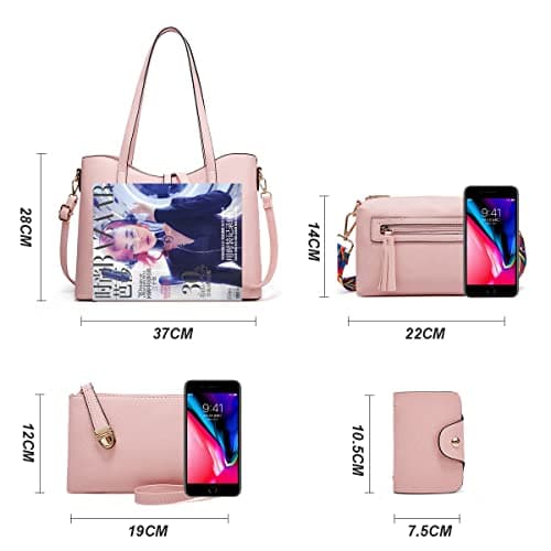 Women Fashion Handbags Wallet Tote Bag Shoulder Bag Top Handle Satchel Purse Set 4pcs view 5