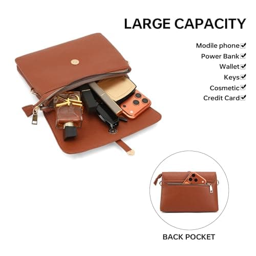 Goinsound RFID Crossbody Purse for Women Minimalist Vegan Leather Cell Phone Purse for Going Out view 4